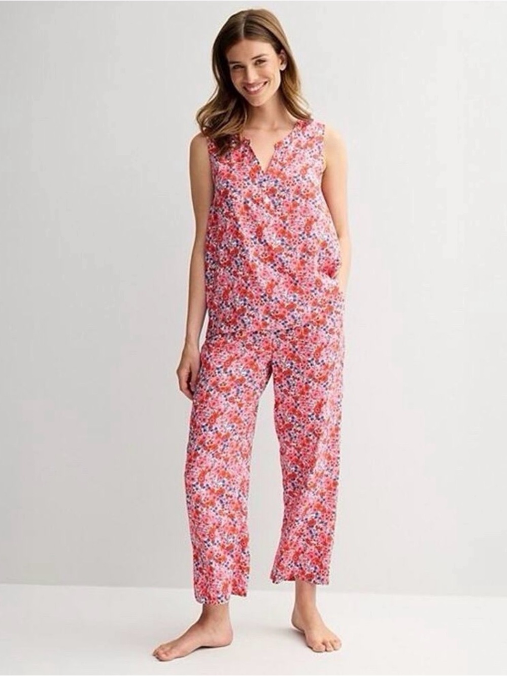 Plus Size Draper James 2-Piece Pajama Tank & Cropped Pajama Pants Sleep Set